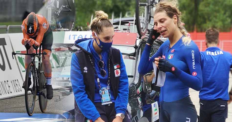 Crono Mondiale: cade Chloe Dygert, vince van der Breggen. Buona la prova di Vittoria Bussi 10° al traguardo